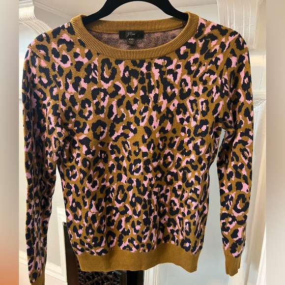 JCrew leopard sweater in navy and pink - Picture 6 of 6